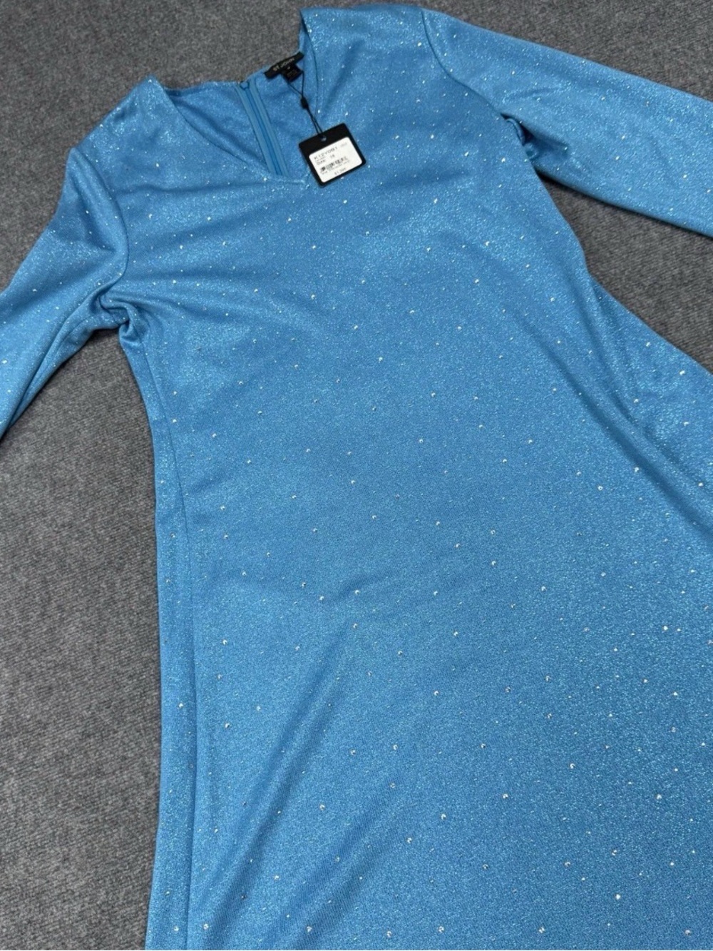 Wmns St. John Light Blue Rhinestone Dress Sz 18 NWT